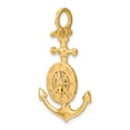 thumbnail image 5 of 14K Yellow Gold Polished Finish 3-Dimensional Anchor with Nautical Boating Compass Charm Pendant, 5 of 5
