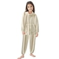 thumbnail image 3 of Caqnni Toddler Baby Girl Clothes Long Sleeve Tops + Pants Sweatsuit 2Pcs Winter Pajamas & Dailywear Set Fall Winter Outfitï¼10-12 Yearsï¼Beige, 3 of 7