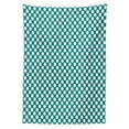 thumbnail image 3 of Ambesonne Teal Tablecloth Rectangular Table Cover, European Style Dotted, 60"x84", Teal White, 3 of 4