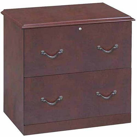 2 Drawer Lateral Wood Lockable Filing Cabinet Cherry