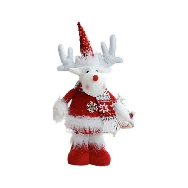 JJKBVCLO Poupée Extensible Père Noël et Bonhomme de Neige Poupée Tricotée Debout pour Présentation Festive sur Table à la Maison