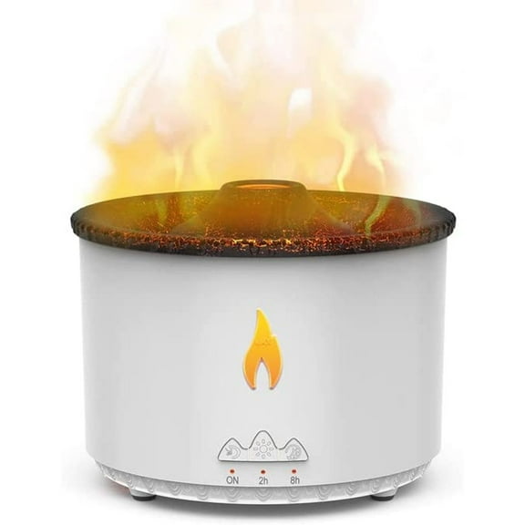 Essential Oil Diffuser with Flame Light, 2 Mist Mode 2 Timer Up to 8H of Continuous Aroma, Waterless Auto Shut-Off Super Quiet Diffuser for Home Office