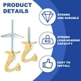 thumbnail image 3 of Uxcell Swag Hooks Heavy Duty Ceiling Hooks with Hardware Installation for Plants and Chandeliers Gold, 3 of 7