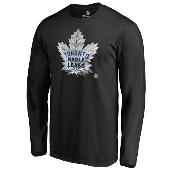Men's Black Toronto Maple Leafs Midnight Mascot Long Sleeve T-Shirt