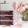 thumbnail image 5 of Impresserve 12oz. Disposable Plastic Pink Wine Goblet with Gold Rim - 5 Count, 5 of 6