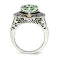 thumbnail image 2 of 925 Sterling Silver With Real 14kt Diamond & Green Quartz Ring Size: 8; for Adults and Teens; for Women and Men, 2 of 6