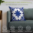 thumbnail image 4 of Blue And White Pioneer Flower Pillow Covers,Blue And White Pioneer Flower Throw Pillow Covers 18"×18" ,Living Room Sofa Couch Pillow Covers,Decorative Pillow Covers, 4 of 7