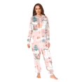thumbnail image 2 of FORMRS Onesies Pajama for Adults Unisex Hoodie Winter Jumpsuit One Piece Sleepwear, Sizes S-2XL, Pink Christmas Snowman, 2 of 7