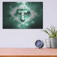 thumbnail image 4 of Luxe Metal Art 'Crypto Eclipse Tether Usdt' by Luxe Portfolio, Metal Wall Art, 16"x12", 4 of 9