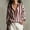 Wine, variant on Qulqfy Striped Womens Blouse Long Sleeve Loose Casual V-Neck Trendy Dressy Button Down Down Business Spring Summer Women Tops S