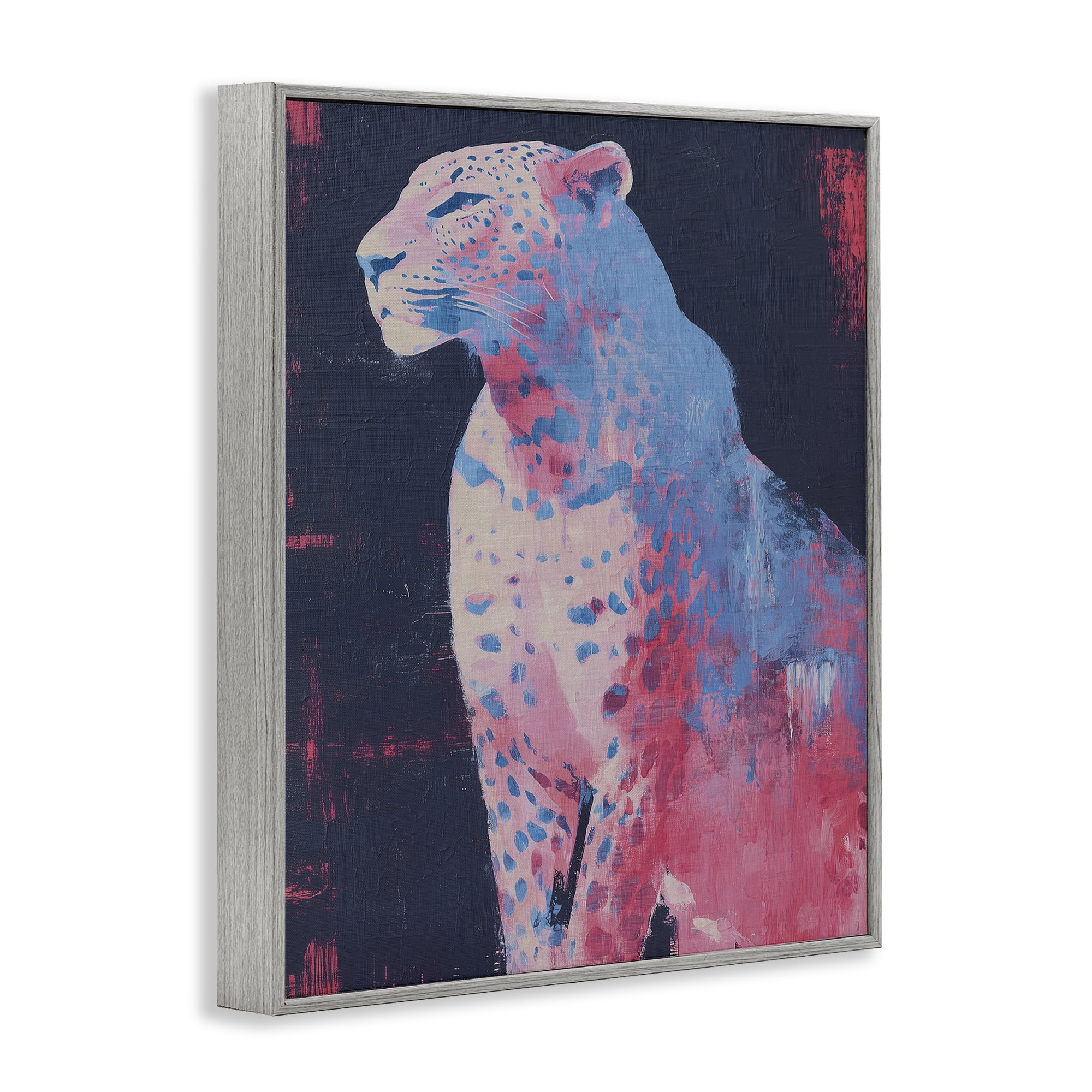 Stupell Industries Predator Pride Leopard Gray Framed Giclee Art, design by Svetlana Aleynikova