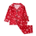 thumbnail image 2 of 12M-6T Toddler Boys Girls Silk Satin Christmas Family Matching Pajama Sets, SILVERCELL 2Pcs Kids Long Sleeve Button Down Pajamas Sleepwear Pj Set, 2 of 8