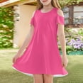 thumbnail image 3 of XADYUY Solid Color Dresses for Girls 10-12 Casual A-Line Sleeveless Toddler Skater Cute Holiday Crew Neck Swing kids sundresses girls 4-16,Hot Pink 7-8 Years, 3 of 6