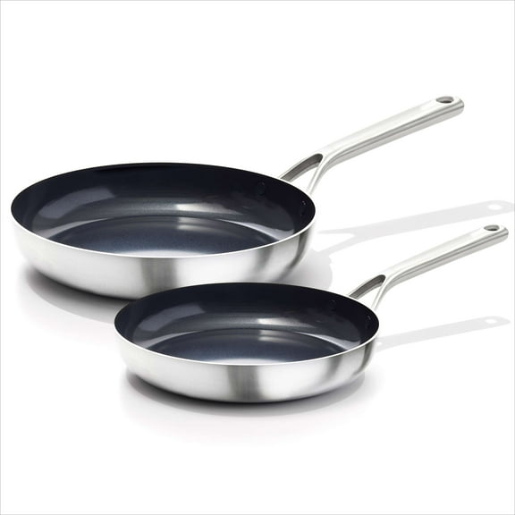 OXO 8" and 10" Tri-Ply Stainless Steel Frying Pan Skillet, Set of 2
