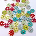 thumbnail image 1 of 100pcs/Pack 15mm Button Colorful Plum Buttons Colored Round Buttons; for Sewing and Crafting Holes, 1 of 1