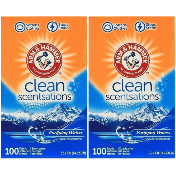 Arm Hammer Fabric Softener Sheets Purifying Waters 100 Each Com Arm Hammer Fabric Softener Sheets, What Fabric Softener Goes With Arm And Hammer
