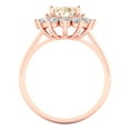 thumbnail image 4 of 2.72 ct Oval Cut Natural Morganite with Simulated Diamond Halo Accents 18K Rose Gold Womens Engagement Ring, 4 of 5