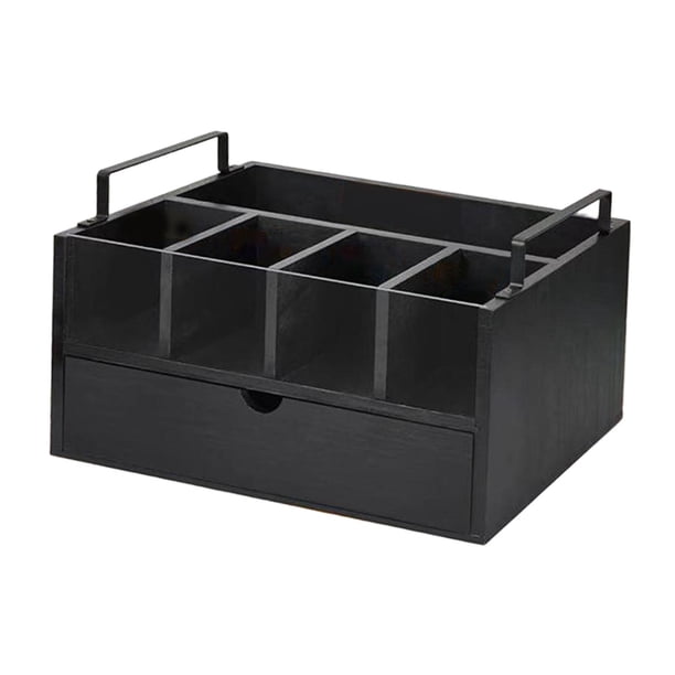 Organizador de estación de café, cesta de almacenamiento, estante de almacenamiento, organizador de encimera para mesa, oficina, agitadores, tazas