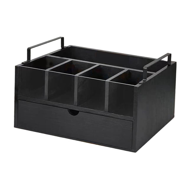 Organizador de Barra de Café de Madera, Organizador de Encimera, Estante de Almacenamiento, Cesta de Almacenamiento para El Hogar, Hotel, Cafetería, E