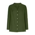thumbnail image 5 of gbyLJF Women's V-neck Cotton Linen Blouse Button Down Long sleeve Casual Top Plus Size Tops Loose Fit Clothes for Women, 5 of 5