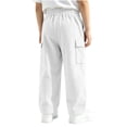 thumbnail image 7 of Spazoro Boys Corduroy Cargo Pants with Multi‑Pockets, Straight Leg Solid Color Drawstring Loose Fit Elastic Waist Casual Trousers for Daily Street White Size 4-5T, 7 of 7