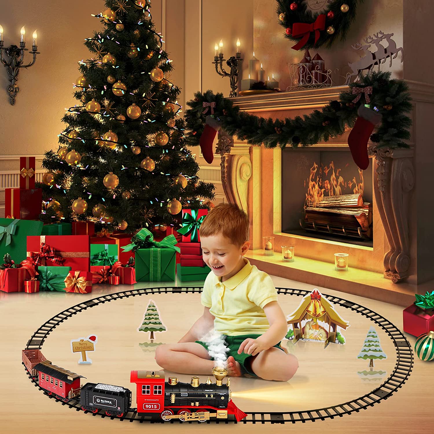 CARSKY Electric Steam Train Set with Locomotive photo 7