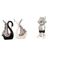 thumbnail image 1 of Elegante figura de cisne, escultura de cerámica moderna, adorno creativo de mesa para estante, escritorio, chimenea, decoración de aniversa, 1 of 8