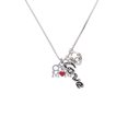 thumbnail image 2 of Delight Jewelry Silvertone Cheer Mom with Red Heart - Love and Lock Charm Necklace, 18"+1", 2 of 4