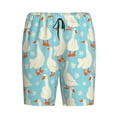 thumbnail image 4 of Gaeub White Geese and Flower Printed Men's Short Pajama Pants, Lightweight Lounge & Sleep Bottoms Keep You Cool - X-Large, 4 of 9