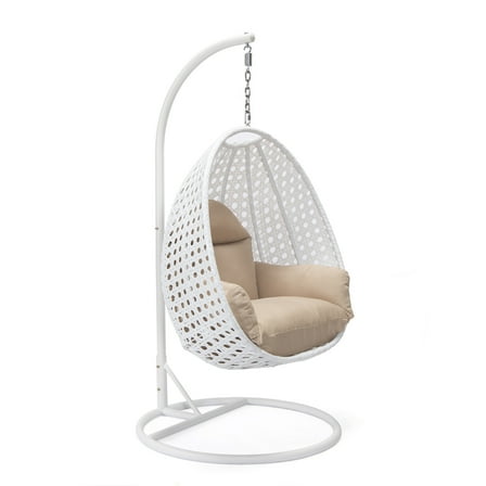 Hanging Egg Swing Chair - Wicker Patio Porch Swing Seat Outdoor Indoor Comfort