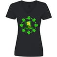 thumbnail image 3 of Inktastic St. Patricks Day shamrocks and hat Women's V-Neck T-Shirt, 3 of 5