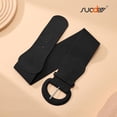 thumbnail image 5 of SUOSDEY Women's Elastic Wide Belt Suede Stretchy Wasit Belt for Dresses,Black, 5 of 6