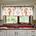 thumbnail image 3 of Yayeee Kitchen Curtains Tier Set of 2 Light Filtering 57"x36" Over Sink Window Panels, Orange Seahorse, 3 of 7