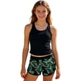 thumbnail image 2 of ibiyuan Girls Tankini Swimsuit 3 Pieces Bathing Suits Spaghetti Strap Hawaiian Bikini Sets for Girls Quick Dry Cutout Tankini Set Modest Swimwear with Cover Up, 2 of 4