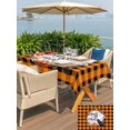 thumbnail image 4 of Outdoor Tablecloth with Umbrella Hole and Zipper, Halloween Rectangle Table Cloth 54x80 Inch Waterproof Tablecloth, Horror Pumpkin Crow Skull Orange Black Checkered Picnic Table Cover for Patio, 4 of 7
