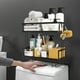 thumbnail image 4 of Estantes de baño Estante de almacenamiento para inodoro Estantes de baño sin perforaciones Ahorrador de espacio para organizar Estante de almacenamiento negro, 4 of 7