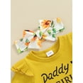 thumbnail image 6 of Yunliwuli Baby Girls 3Pcs Summer Outfit Short Sleeve Romper + Floral Shorts + Headband Set Newborn Clothes, 6 of 10