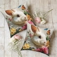 thumbnail image 4 of Easter Bunny Throw Pillow Covers 18x18 Set of 2,Butterfly Floral Decorative Pillowcases for Sofa Couch Living Room, 4 of 6