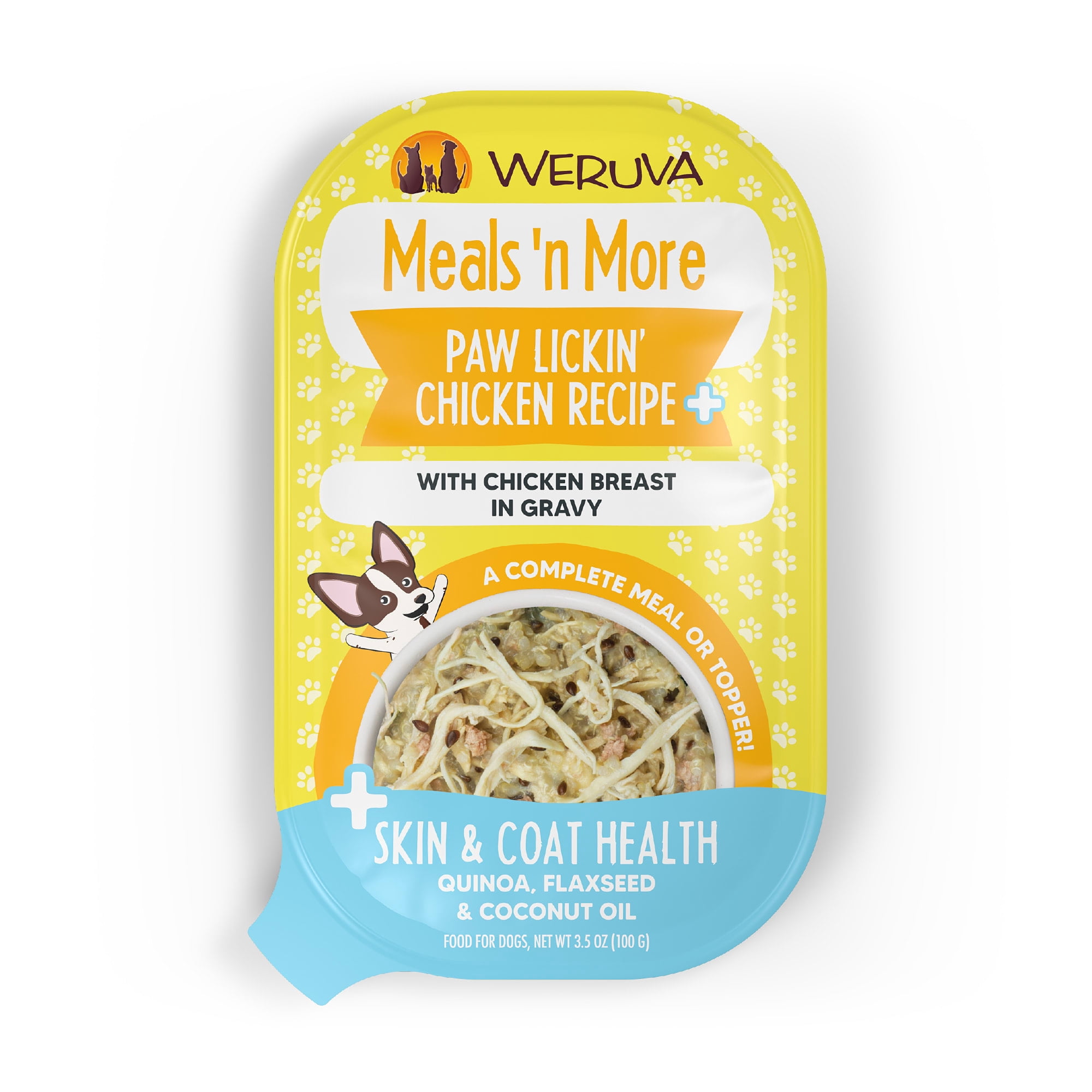 Weruva Meals 'n More Paw Lickin' Chicken with Chicken Breast in Gravy Wet Dog Food, 3.5 oz., Case of 12