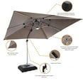 thumbnail image 5 of Cantilever Patio Umbrella with LED Lights, 10'x10' ft, Square Offset Outdoor Umbrella, 360° Rotation, UV-Resistant Fabric, Tilt 6-level Adjustable (Base Not Included), 5 of 6