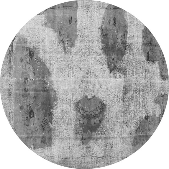 Ahgly Company Indoor Round Abstract Gray Contemporary Area Rugs, 7' Round