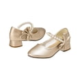 thumbnail image 4 of XinghaiYIDE Girls Elegant Low-Heel Dress Shoes, Bowknot 2026 Pumps for Toddler/Little Kid/Big Kids, Formal Party/Wedding/Performance Princess Heels, Non- Comfortable Footwear for Ages 5-12 Gold, 4 of 7