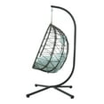 thumbnail image 5 of Egg Chair With Stand Indoor Outdoor Swing Chair Patio Wicker Hanging Egg Chair Hanging Basket Chair With Stand For Bedroom Living Room Balcony,Gray-C, 5 of 12