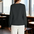 thumbnail image 3 of Maplenight Long Sleeve Shirts for Women Dressy Casual Pleated Wrap Tops Office Work Blouse Fall Business Outfits, 3 of 6