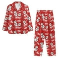 thumbnail image 6 of SEANATIVE Red Christmas Snowman Button Up Pajamas for Women Xmas Long Sleeve Nightwear for Women Sleepwear Size XS Pj Loungewear Tops and Pants Set 2 Piece Women Clothes, 6 of 7