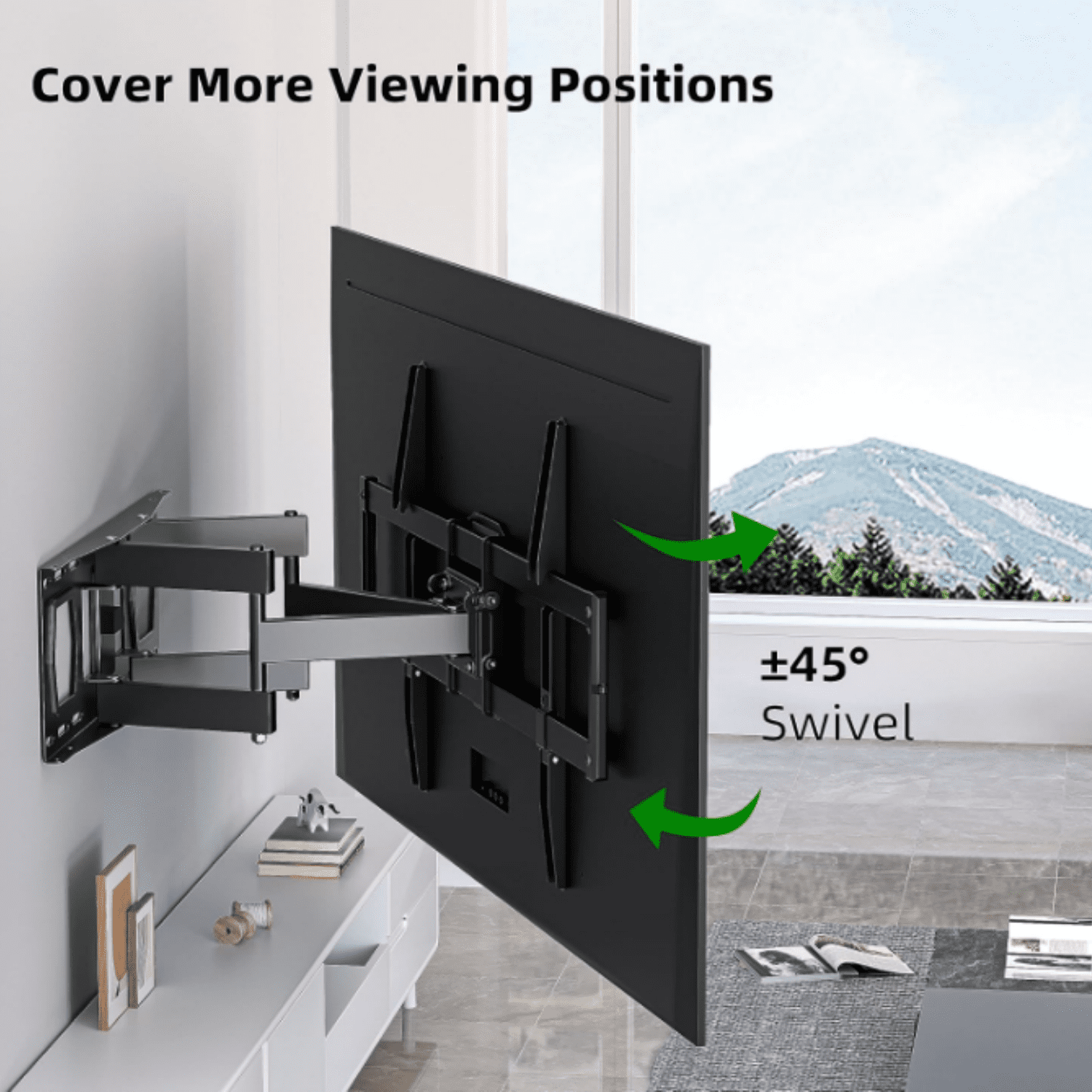Full Motion TV Wall Mount for Most 37"-84" Flat Screen TV, Swivel or Tilt Wall Bracket with Dual Articulating Arms, for 12"-16" Wood Studs, Max VESA 600x400mm, Load 120 lbs