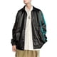 thumbnail image 2 of Chaqueta de cuero de PU para hombre Primavera suelta Casual Cuello vuelto Botón a presión Outwear para fiesta navideña, 2 of 8