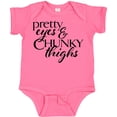 thumbnail image 3 of Inktastic Pretty Eyes and Chunky Thighs Boys or Girls Baby Bodysuit, 3 of 5