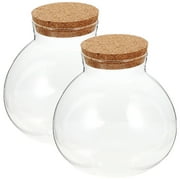 ARTEA 2pcs Sealed Clear Terrarium Glass Bottle Microlandscape Glass Jar Spherical Ecological Bottle
