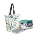 thumbnail image 2 of FORMRS Womens Canvas Tote Bag with Zipper Inner Pocket Shoulder Handbag, Blue Floral, 2 of 7